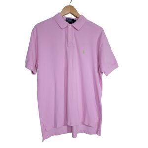 Ralph Lauren Pink Polo Green Pony Shirt - Large